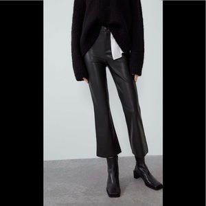 Zara cropped flairs vegan leather